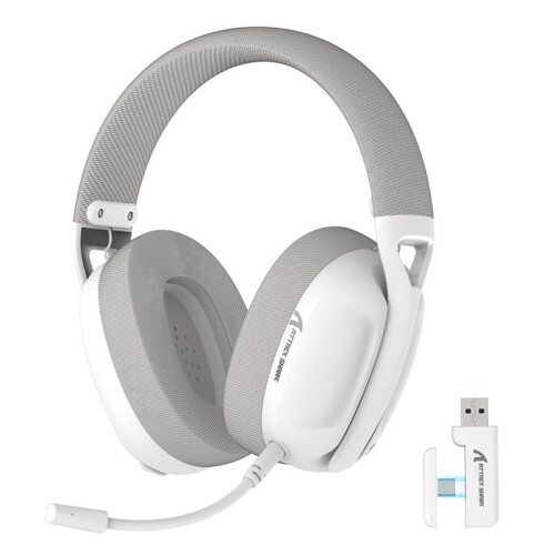 ATTACK  L80PRO Wireless Gaming Headset,  2.4G Triple Mode Headset with 20ms Low Latency, 40mm Drivers White