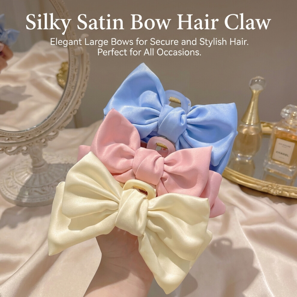 Hue-Grain (Blue Pink White) Women\'S Bowknot Hair Clip - Durable & Stylish