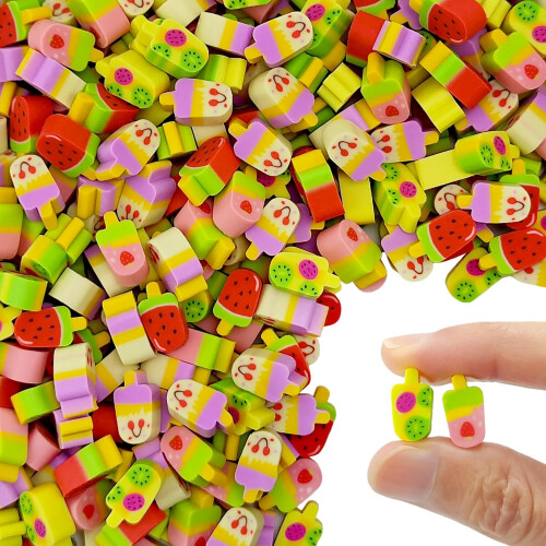 500 τεμάχια μίνι γόμες Fruit Ice Lolly - Γόμες για μολύβια χύμα για παιδιά, αν