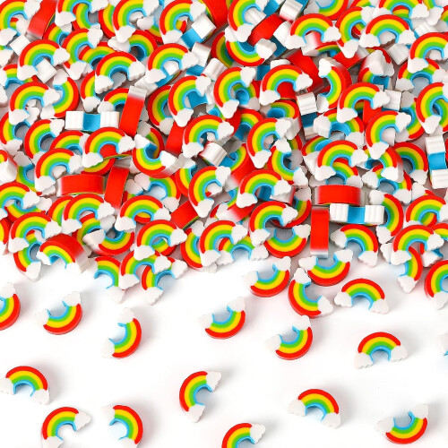 500 τεμάχια μίνι γόμες Rainbow σε χύμα συσκευασία - χαριτωμένα κατοικίδια