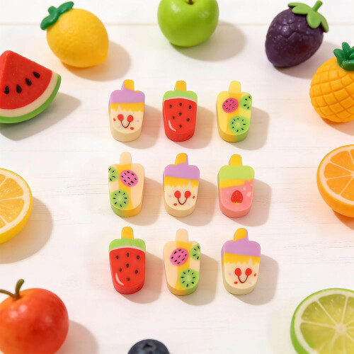 600 τεμάχια μίνι γόμες Fruit Ice Lolly - Γόμες για μολύβια χύμα για παιδιά, αν 1