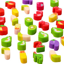 600Pcs Cute Mini Erasers Bulk (Fruit & Numbers) - Novelty Pencil Erasers for Back to School Classroom Gifts