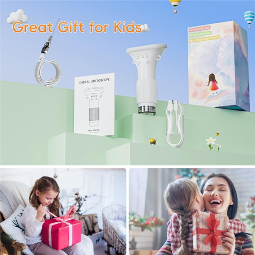 Kids Microscope, 1000X Handheld Digital Microscope HD Portable  USB Microscope Camera Compatible for PC 2