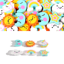 150Pcs Cute Unicorn Mini Erasers Bulk - Rainbow Moon Star Desk Pets, Classroom Rewards & School Supplies for Kids