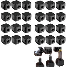 24 stuks magnetische kabelorganizers - Verstelbare zelfklevende kabelclips voor bureau en nachtkastje