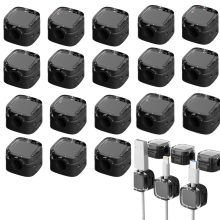 18 st magnetiska skrivbordskabelhantering - svarta kabelklämmor för USB-laddningssladdar och kontor