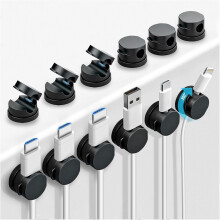 Set van 12 360 draaibare kabelclips - Zelfklevende kabelorganizer en kabelbeheer voor bureau, auto en kantoor