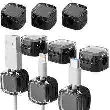 Set van 9 magnetische kabelclips - Zwarte kabelorganizer voor bureau, auto en USB-kabels