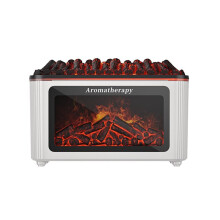 Humidificateur à Flamme de Cheminée, Diffuseur de Lumière D'Ambiance Colorée, Diffuseur D'Arômes de Flamme de Bois Simulée de Bureau B
