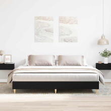 vidaXL Bed Frame Black Oak 203 x 163 x 25 cm Engineered Wood