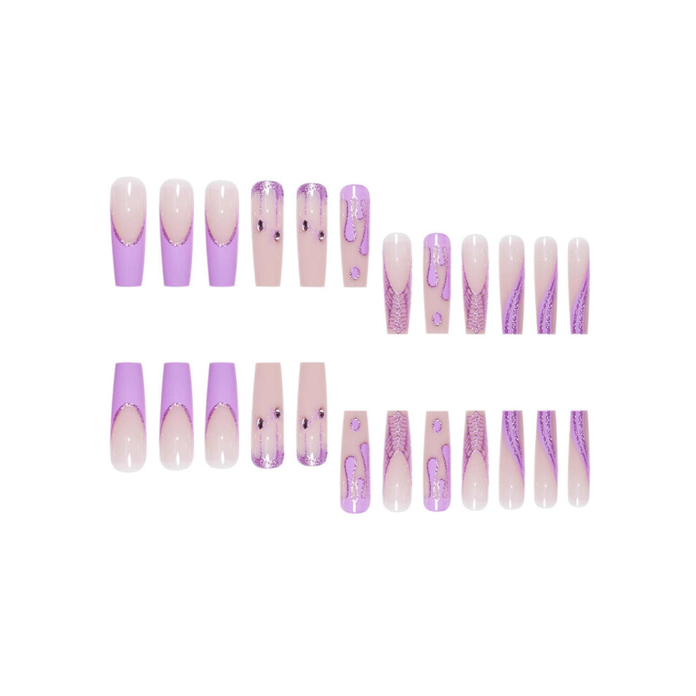 Creation-3C 24Pcs Mauve Nude Fake Nails, Chip-Proof Manicure Set