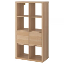 KALLAX Black-brown 8 Cube Unit with Doors 77x147cm