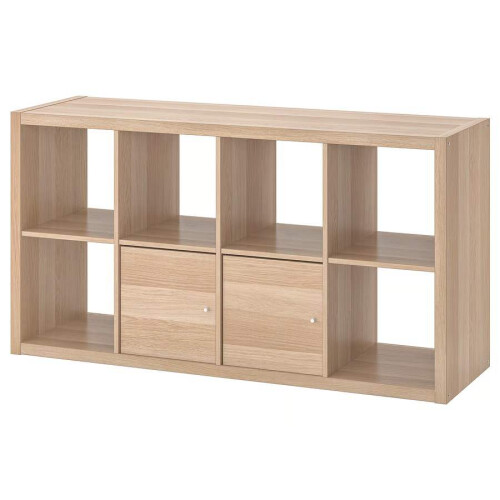 KALLAX Black-brown 8 Cube Unit with Doors 77x147cm 2