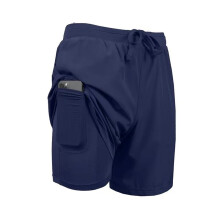 Men'S Swim Trunks with Compression Liner Stretch Swimming Shorts with Pockets Navy L