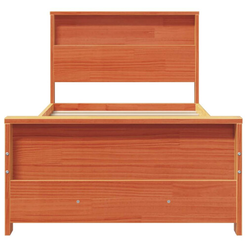 VidaXL vidaXL Bed Frame with Headboard Wax Brown 90 x 190 cm Engineered Wood 1