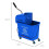 Secchio per mocio da 20 litri con strizzatore, ruote e manico, in plastica, blu 4