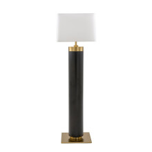 Black metal floor lamp with gold brass finish, H165 cm - VENDOME