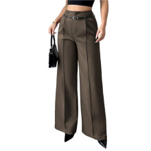 Weit Geschnittene Arbeitshose für Damen, Dehnbare Bürohose, Businesshose zum Hineinschlüpfen mit Taschen XL