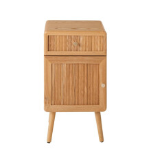 Bedside table with 1 door and 1 drawer with slatted fronts, H71 cm AVA