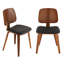 Set of 2 black vinyl chairs, 80.5 cm high - BRAND