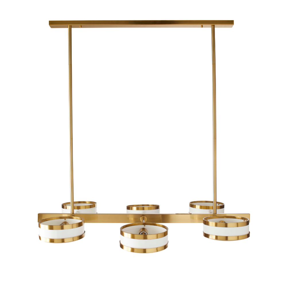 Signature Sonik White And Gold Metal Chandelier
