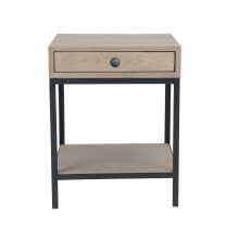 Oak and metal bedside table - GILLES