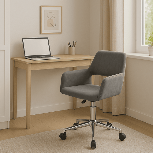 Adjustable velvet office chair - Ross 2