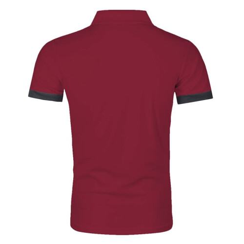 Camisas Masculinas de Golfe com Modelagem Regular e Tecido Elástico Vinho Tinto XXL 1