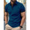 Camisas Masculinas de Golfe com Modelagem Regular e Tecido Elástico Azul Jeans 5XL 3