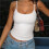 Women'S Basic Tank Top Spaghetti Straps Sleeveless Camisole Shirts White L 2