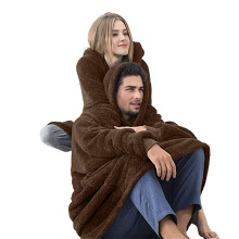 Übergroßes Kapuzenpullover-Sweatshirt, Tragbarer Sherpa-Lounge-Pullover für Erwachsene, Frauen und Männer  Einheitsgröße