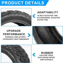 85/65-6.5 Vacuum Tire, Tubeless Scooter Tire with Air Valve, Replacement Tire,Electric Scooter Tire Replacement Parts