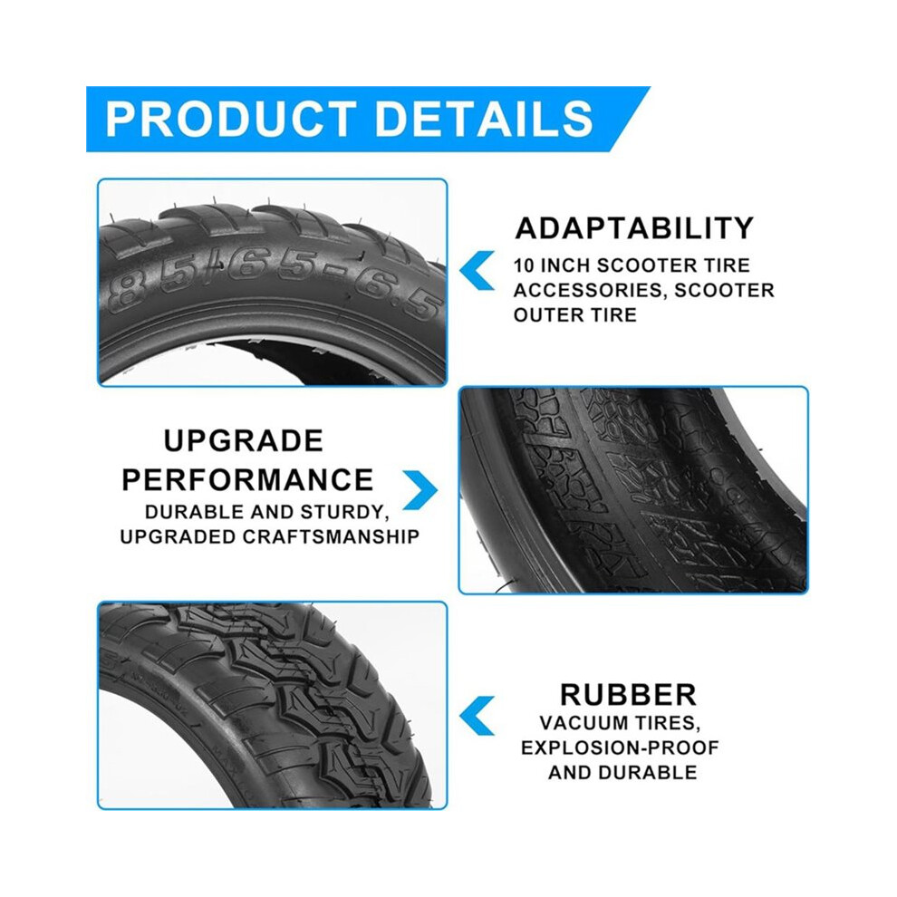 85/65-6.5 Vacuum Tire, Tubeless Scooter Tire With Air Valve, Replacement Tire,Electric Scooter Tire Replacement Parts 6032814065115