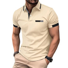 Casual Herenoverhemden met Korte Mouwen en Knoopsluiting, Slim Fit, Stijlvolle Tops Kaki XL
