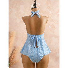 Women'S Tankini Swimsuits Textured Flowy Halter Bikini Set Tummy Control Modest Bathing Suits Light S