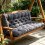 Waterproof Backrest Swing Cushion, 2-3 Seater Patio Swing Replacement Pad, Multi Sizes, Gray 100x100x10cm 3