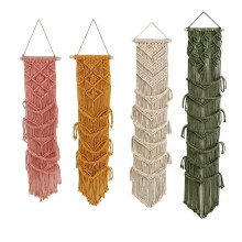 4Pcs Macrame Baseball Hat Rack Boho Hand Woven Cap Hanger Wall Mounted Organizer