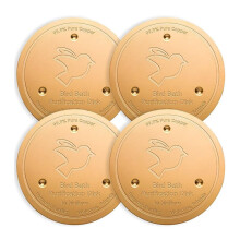 4 Pcs 4'' Bird Bath Copper Disk, 0.6mm Thick Reinforced 99.99% Pure Copper Disc Birdbath Purification Disc with Support