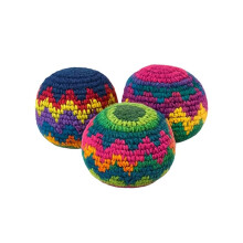 3 - Pack of Handmade Crocheted Footbag - Colorful & Durable & Design