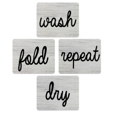 4St Landelijke Wasruimte Decoratie Set