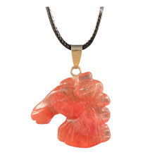 Lichtgewicht Paardenkop Sieraden Hanger Met Natuurlijke Steen