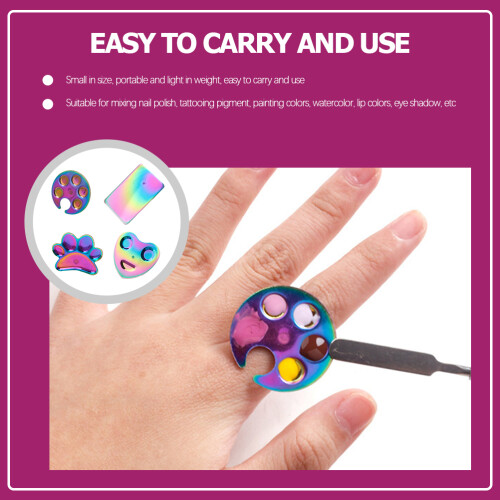 4St Nail Art Pallet Tray Multi Kleur Draagbare Ring 2