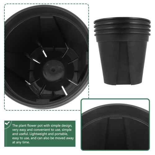 4Stlichte Zwarte Plastic Pot Voor En