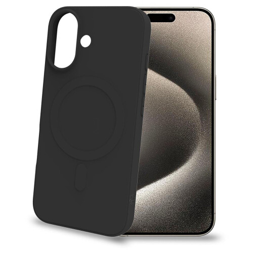 Cromomag Coque en caoutchouc souple MagSafe compatible iPhone 16 Noir 1