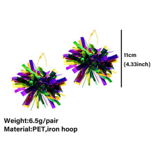 (1) Festive Mardi Gras Tassel Earrings - Carnival Gift