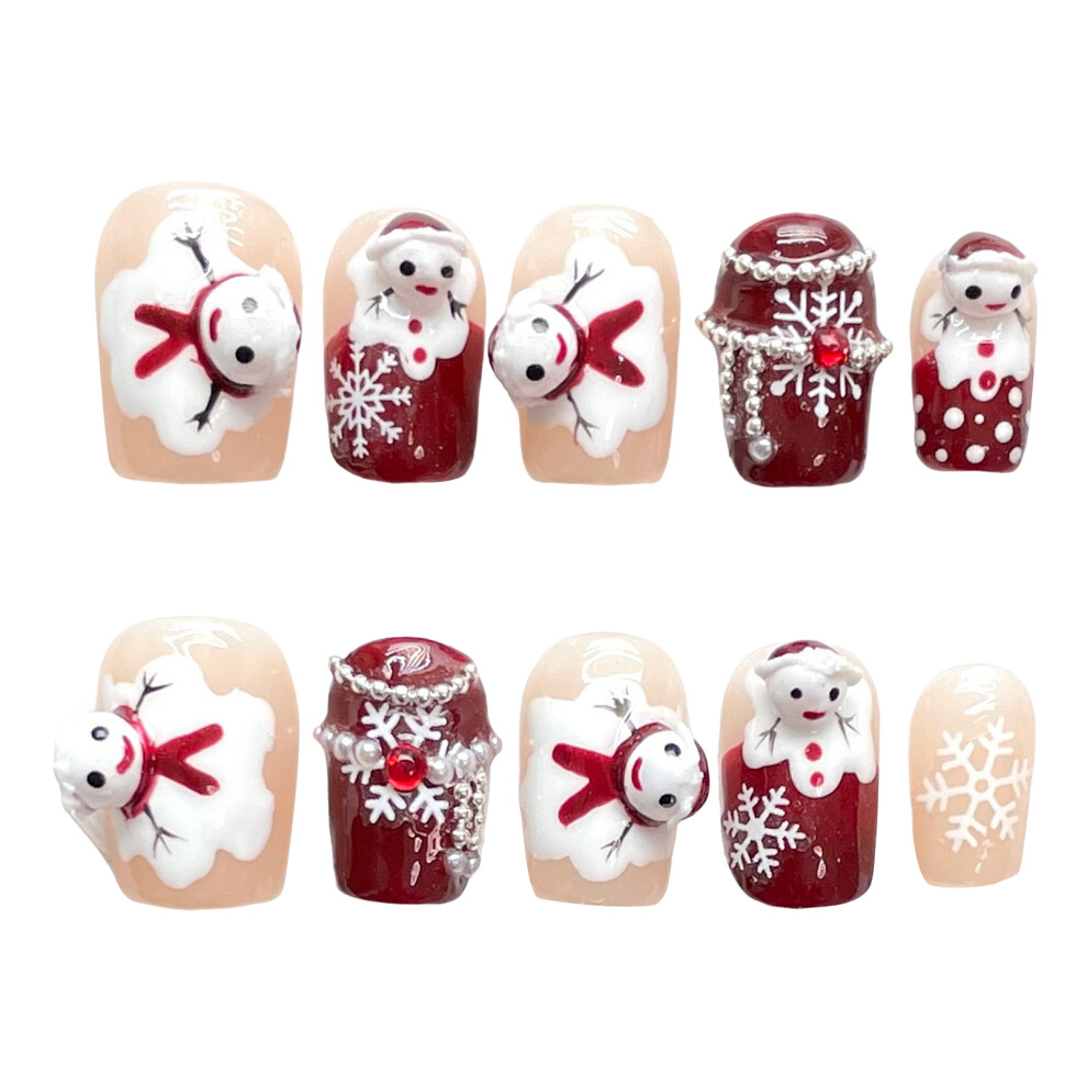 Dcph-Clothing (Xs) Christmas Press-On Nails, Lightweight, Salon Supply (50 Chars)
