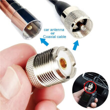 3X UHF SO239 Connector for GP328 Walkie Talkie Car Antenna RF Coaxial Connector Adapter SO239 Female to Flat M6
