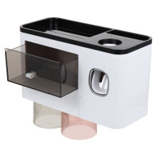 Set Tandenborstelhouder En -Beker Voor Badkamer (Zwart)