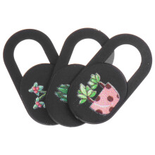 3St Zwarte Webcam Covers Met Kleverig Cartoon Patroon