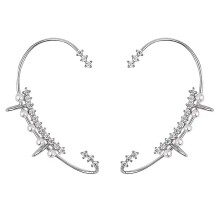 2St Dames Oorclip Non-Piercing Kunstparel Oor Sieraad Zilverkleurig